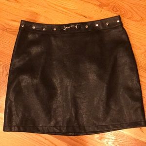 Black leather skirt